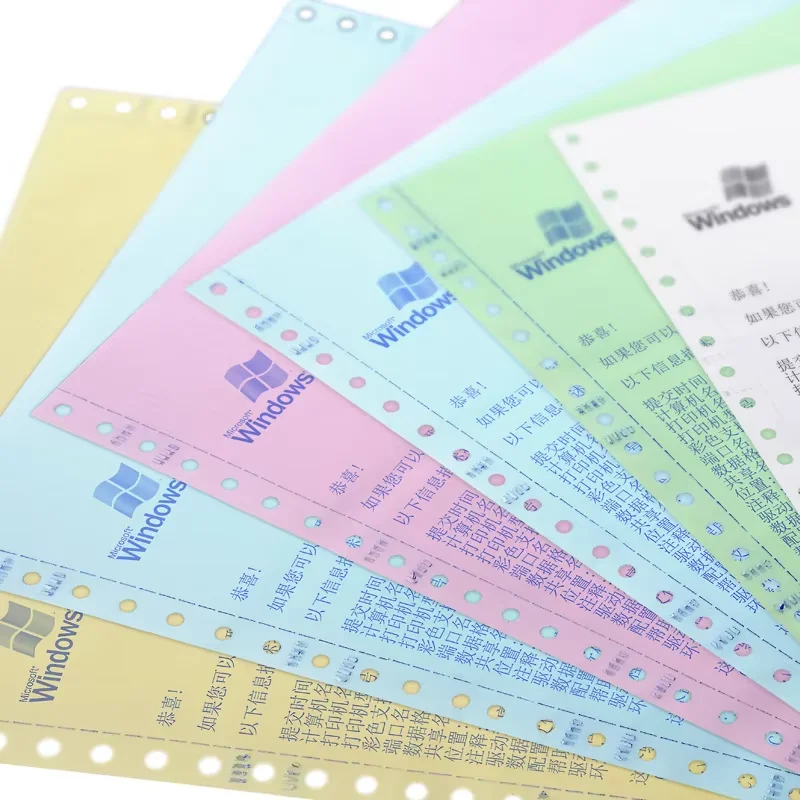 Factory High Quality 3-ply continuous carbonless printing paper Ncr  Carbonless Form Custom Size Logo Blue image Self-Copied