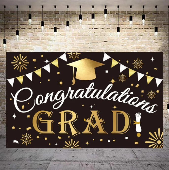 Custom 3x5 ft poly CONGRATULATIONS GRADUATION Congrats Grad Flag Banner