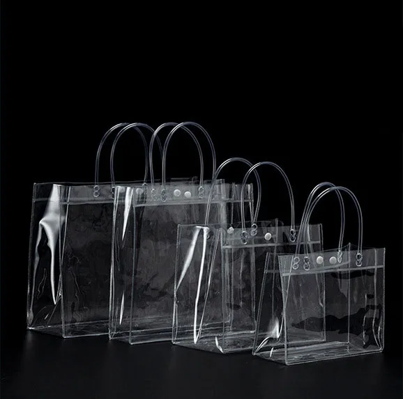 
Top fashion transparent clear pvc plastic bag with snap button 