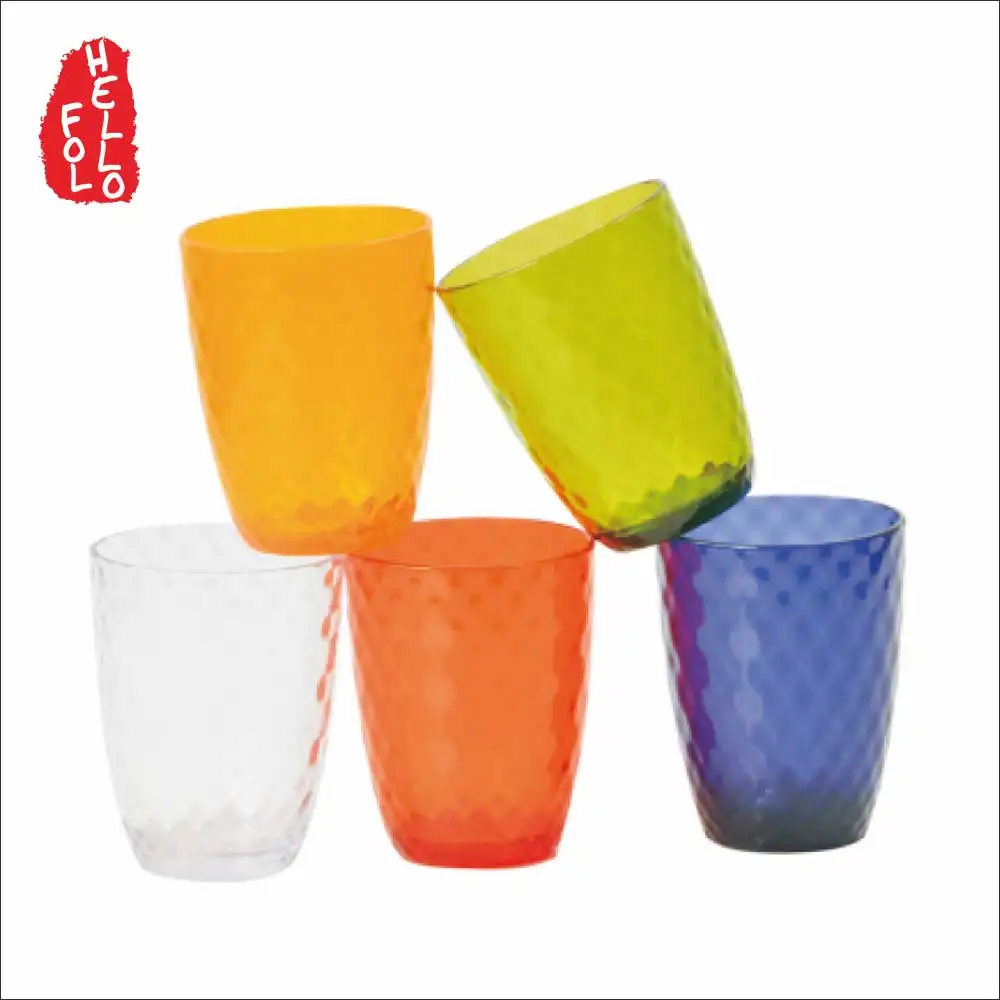 
500ml colorful PS eco friendly clear plastic juice water cup 