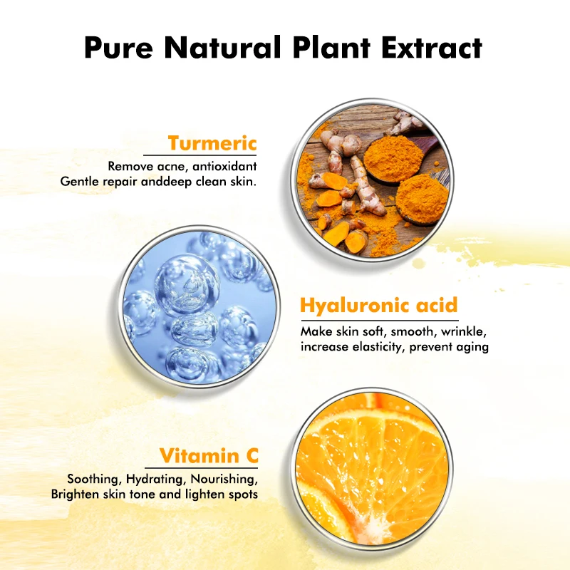 Factory Custom Turmeric Anti-Aging Skin Care Set Facial Care Lotion, Serum, Toner, Scrub, Cream, Mud Mask, Soap