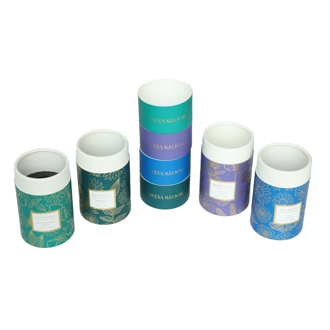 Custom Luxury Lip Balm Pack Cosmetic Tubes Cardboard Round Carton Essential Oil Candle Jar Gift Paper Tube