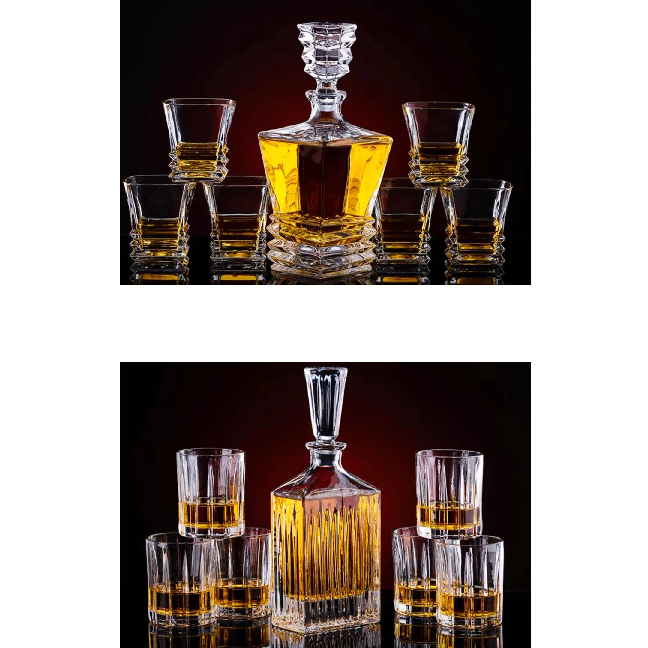 Decanter Set for Whisky Transparent Hard Drinks Glass Set Moonshine Glass Cup Set Party Gift Wedding High Grade Dinking Glass