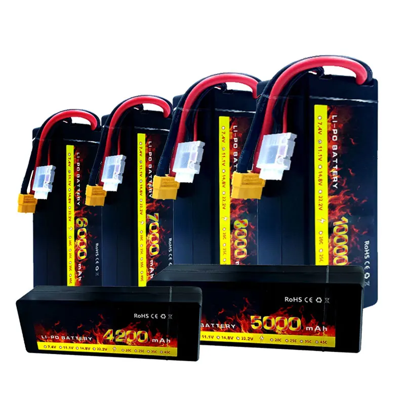 FPV Drone Battery 2S/3S/4S/6S 22.2V 4200mah/5000mah/6000mah/8000mah/10000mah Lipo Battery XT60/XT90 for FPV Drone