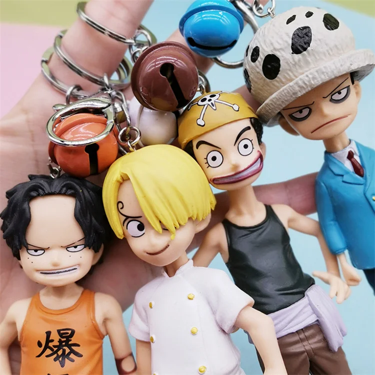 Wholesale High Quality 8Pcs/Set 14CM Height Collectible Model Anime One Piece Key Chain Action Figure KeyChain