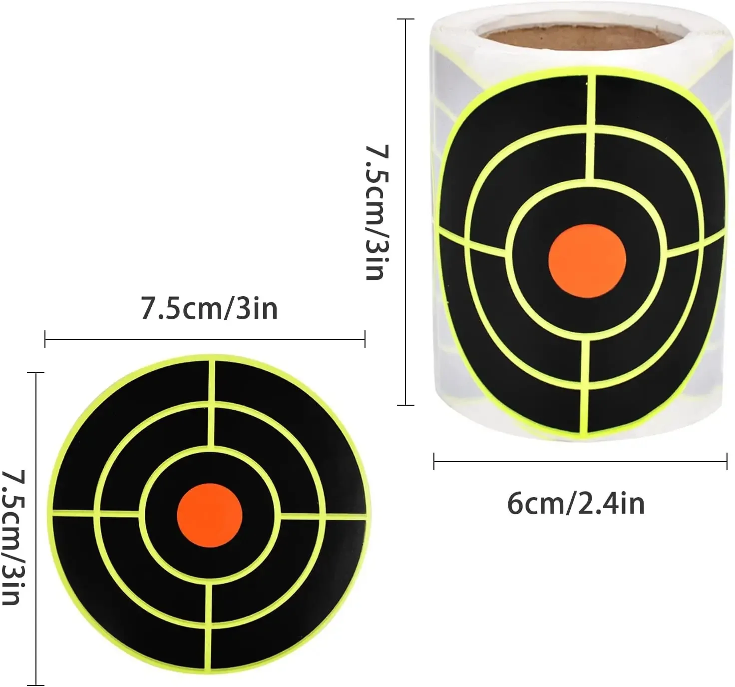 250Pcs Self Adhesive Shooting Target Sticker 7.6cm Splatter Splash Amp Reactive Practice Training Hunting Stickers