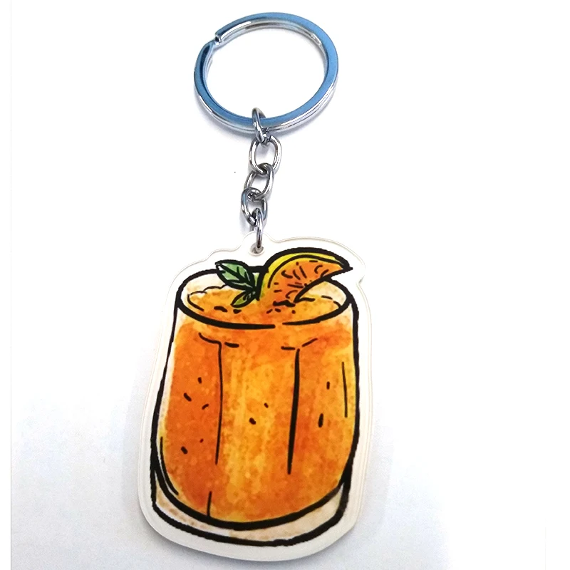 Eco-Friendly Wholesale Hand Sanitizer Key Chain  Lighter Offset Printing Acrylic Keychain