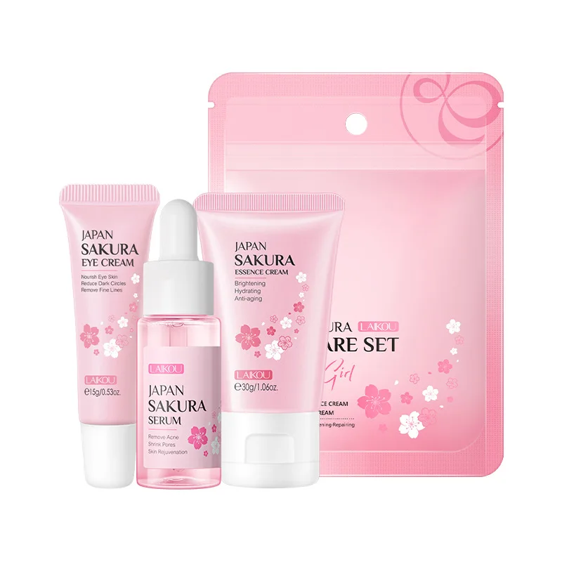 Night and day cream beauty Chinese organic skin care facial kit sakura mini skin care set travel skin care sets