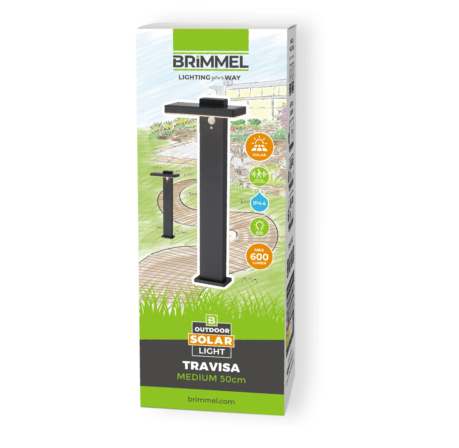 Vertak aluminum 600lm naturally solar led pathway lights motion sensor garden solar high lumen spike light