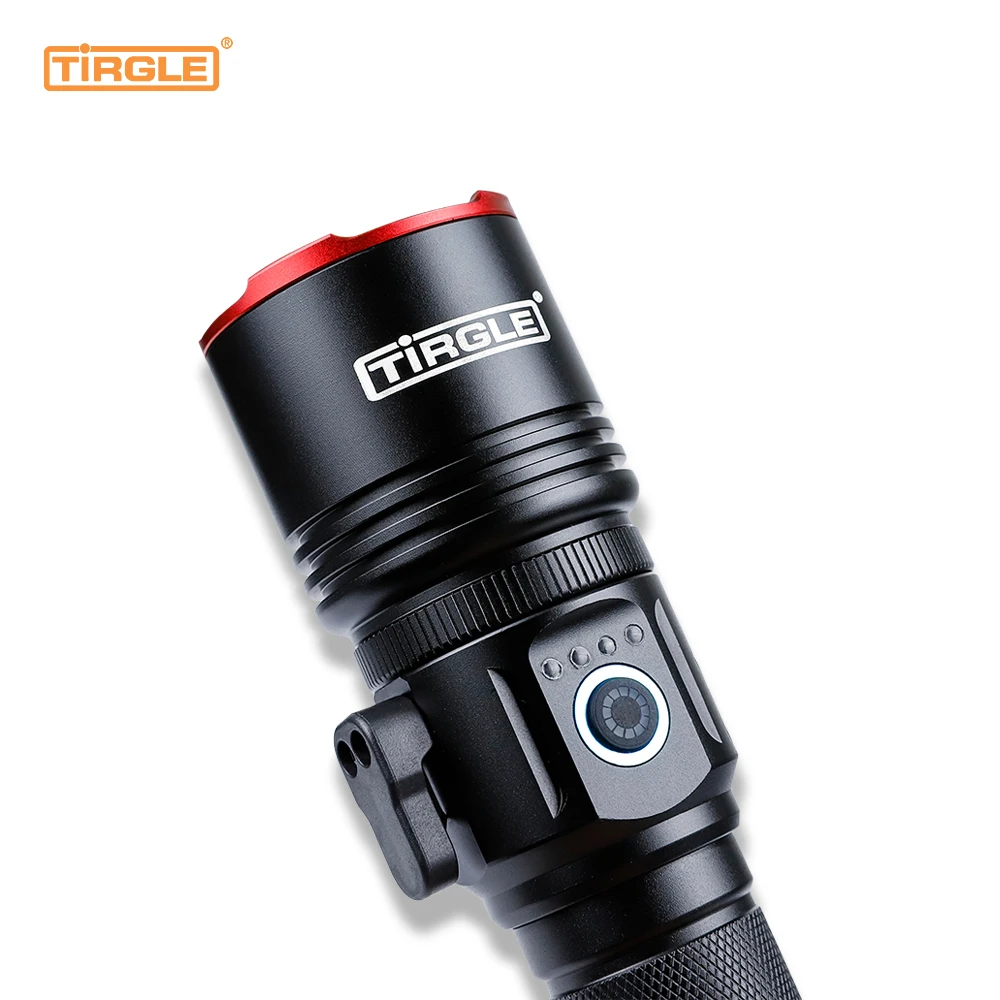 Camping Hiking Emergency LED Torch Rechargeable Powerful 2 Colors Torch Light Customizable Long Range Zoom Tactical Flashlight