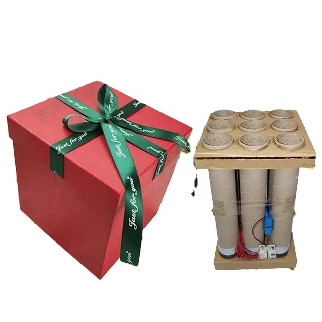 40cm Combination 9 Shots 16 Shots Cake Electric Confetti Cannon with Flameproof Party Tissue Streamer