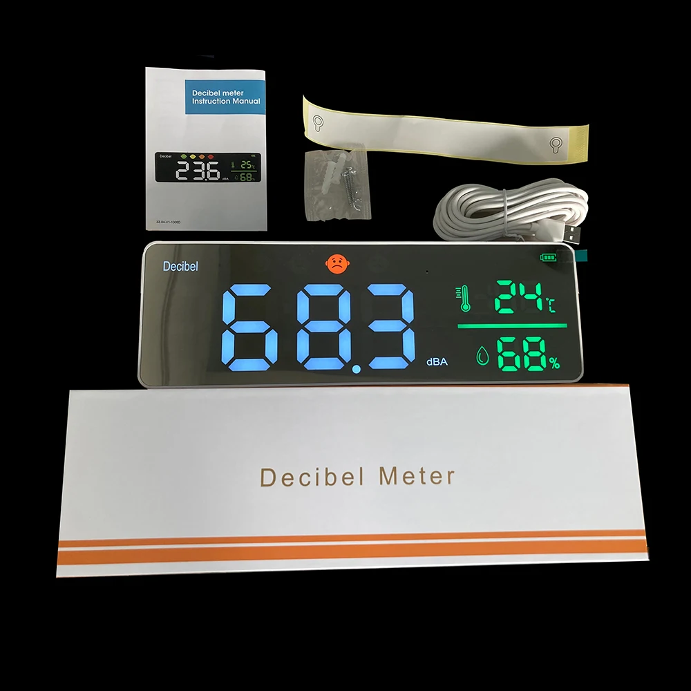 Dm1306D внутренний настенный измеритель уровня шума светодиодный дисплей емкостный децибел звука температуры