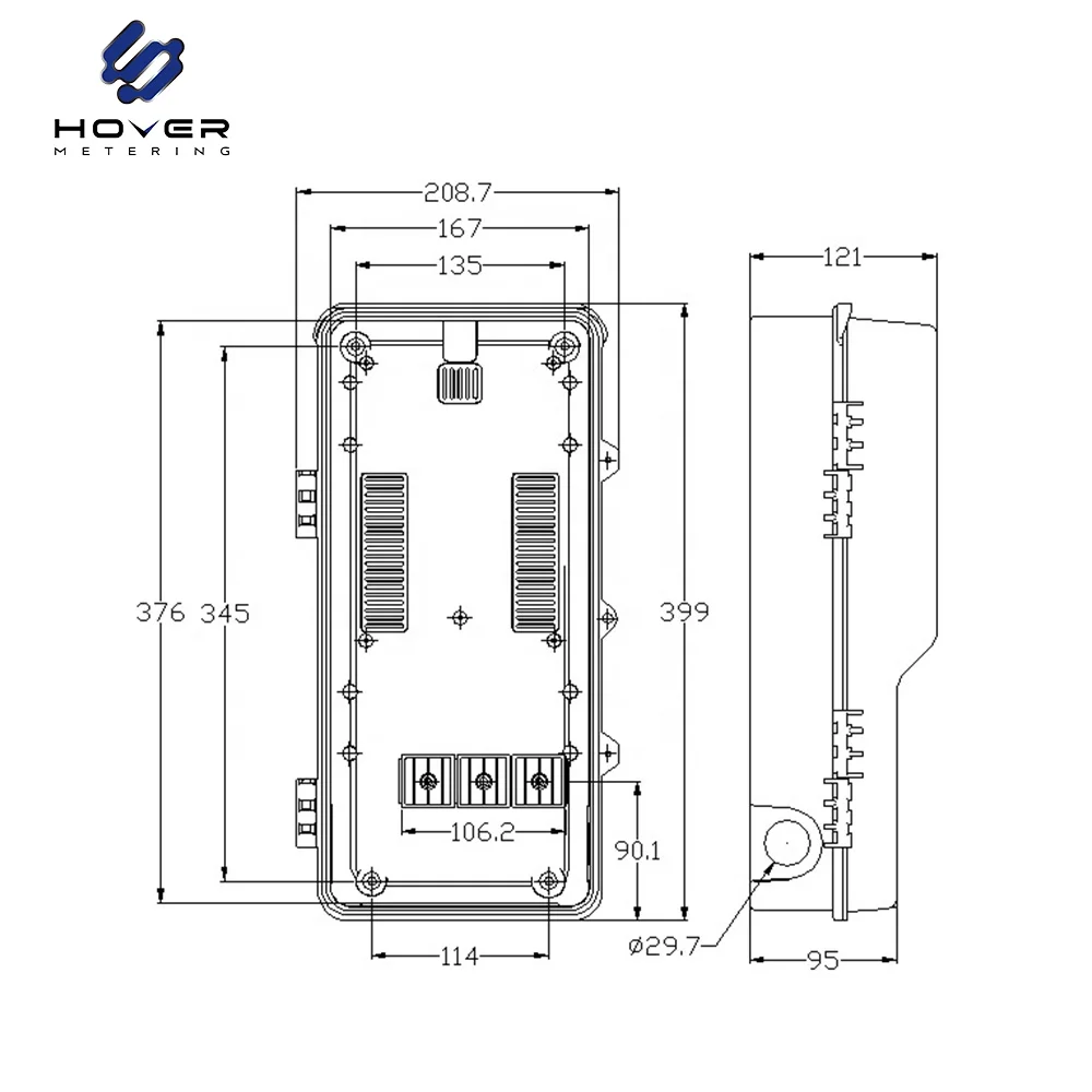 High Quality Single Phase Type Meter Box of Single Meter Position HOVER HY-GYD101