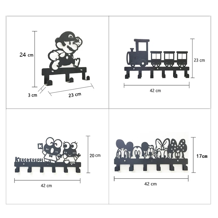 
New design home use cast iron hook wall animal cartoon decoration mount hanger 