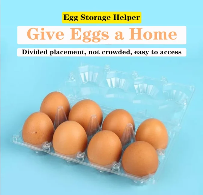 Plastic Clear Egg Carton for 8 Eggs, 20packs Egg Tray Reusable Medium Size Egg Cartons Perfect, Clear Empty Chicken