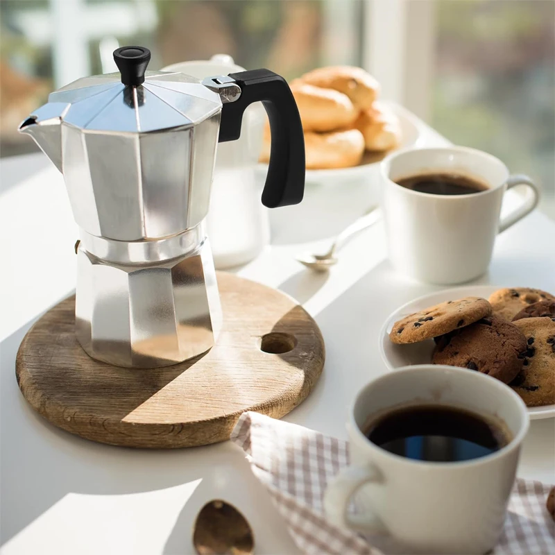 Portable Italy Barista Cafetera 6 Cups Induction Classic Custom Aluminum Moka Pot Coffee Stovetop Espresso Maker