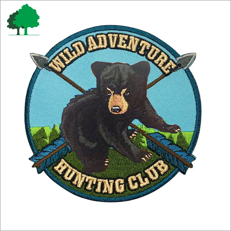 Customized Name embroidery Badge Magnetic welcome Embroidered Irregular emblem