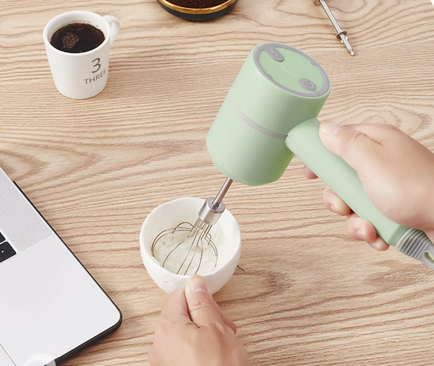 USB Electric Hand Mixer 3 Speed Handheld Mixer garlic meat food chopper Egg Beater with glass cup