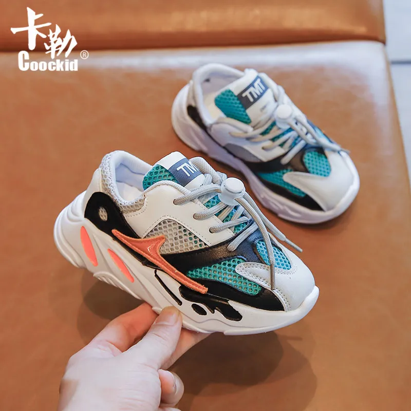 Модная кожаная разноцветная детская повседневная обувь на липучке для мальчиков