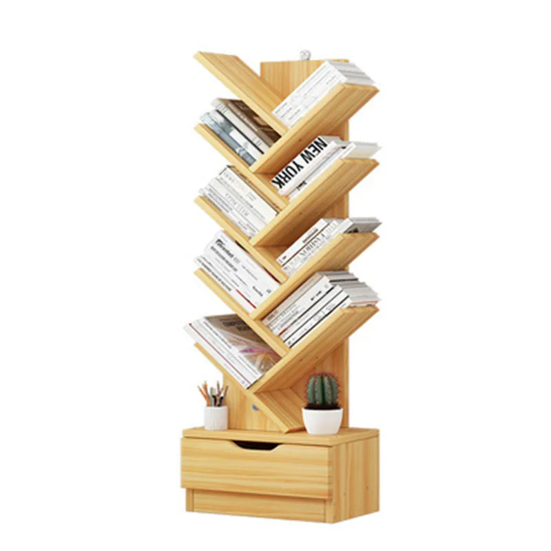 Simple multi-layer bookshelf floor storage small bookcase tree shelf Creative student bedroom study cross-border generation
