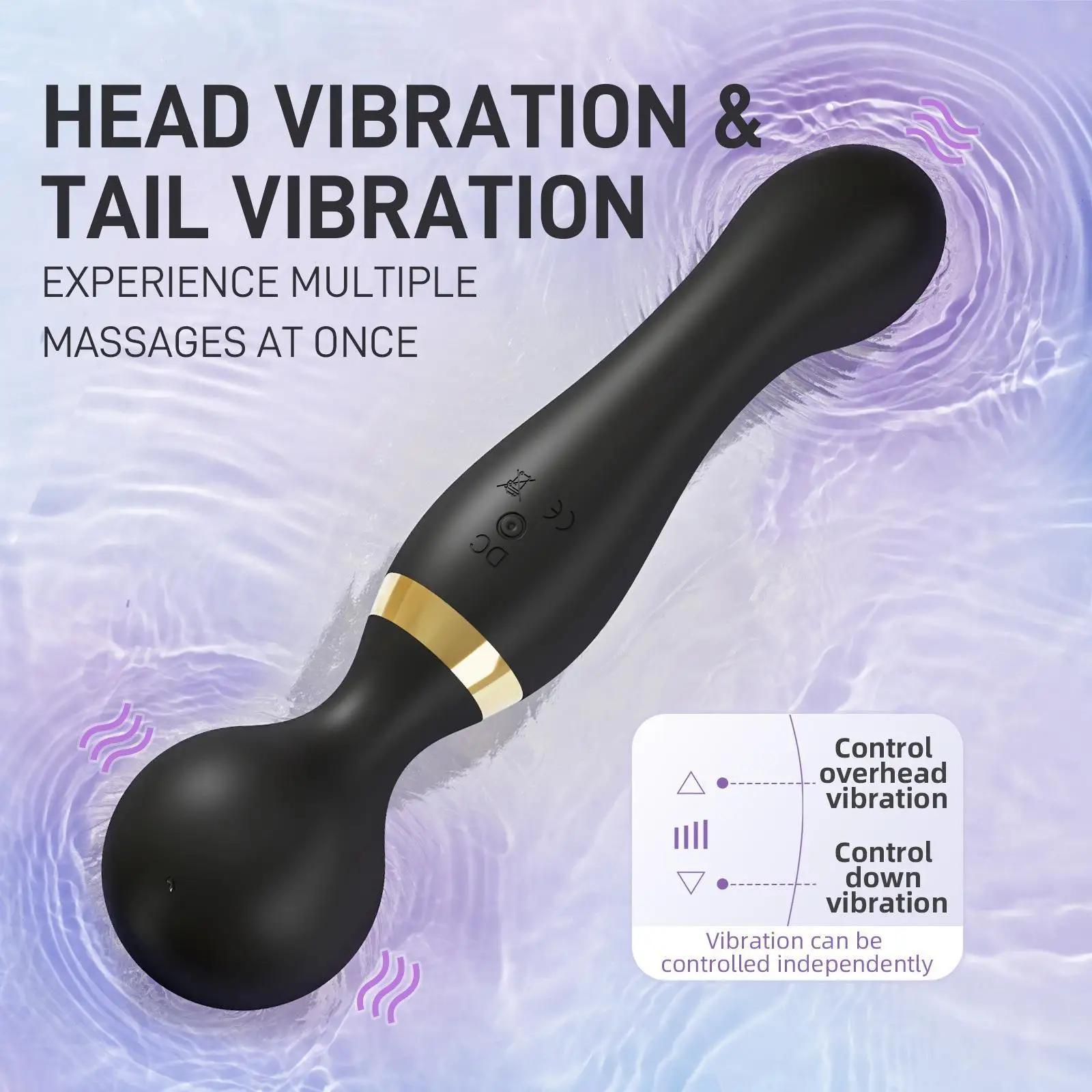 Double-Head Massage Stick With 20 Vibration Frequencies 8 Vibration Speeds Super Strong Vibrators  Silicone Sex Wand