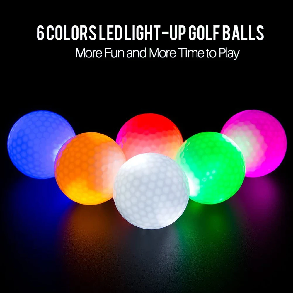 Night Sports Super Bright Branded Custom Luminous Novelty Blank Colorful Driving Range Golf Balls Logo