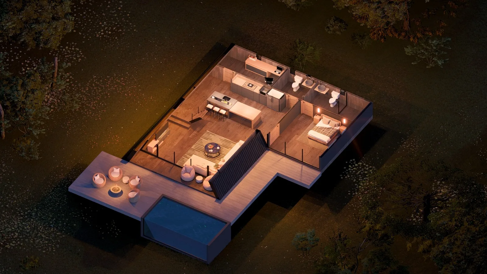 triangular house in the forest, 170 square meters of earthquake-resistant structure Triangular wooden house, high-quality house