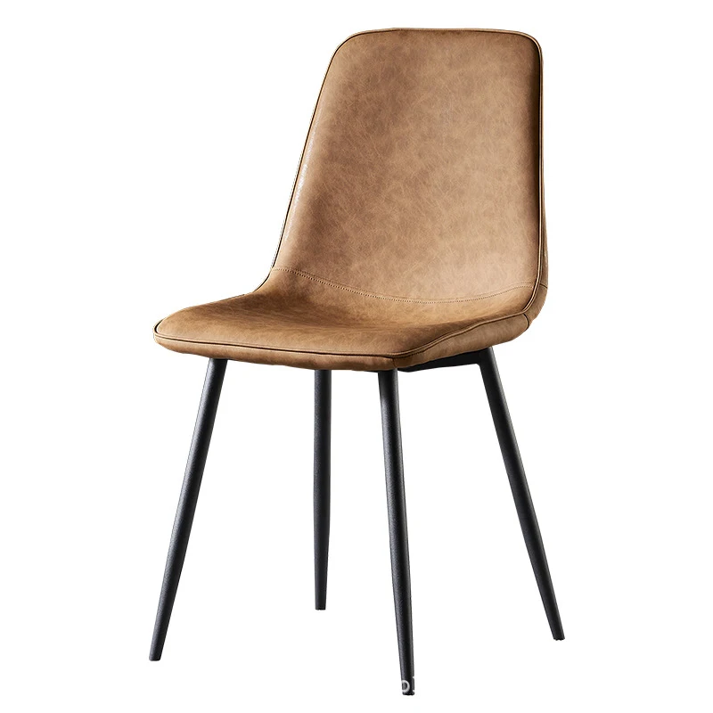 Dining chair family Nordic restaurant modern simple leather stool back makeup iron table chair