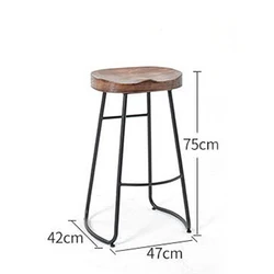 Factory American Industrial Retro Vintage Cafe Pub Commercial Furniture High Pipe Iron Leg Solid Wood Bar Table
