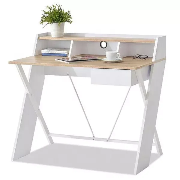 Home Office Furniture simple computer desk with drawer storage shelves study table steel wood desktop computer table