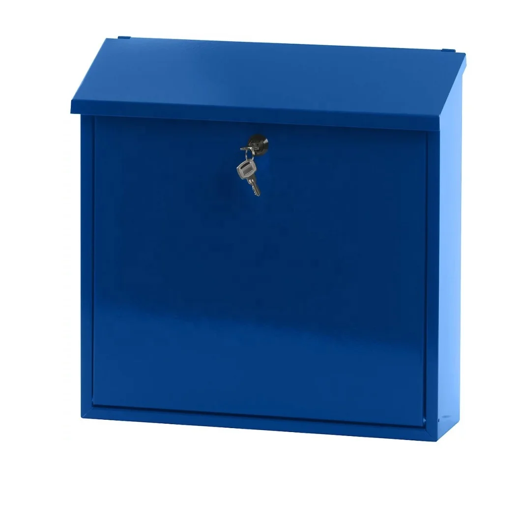 Cast Iron Euro Royal Mail Post Box Postal Boxes Black Wall Mounted British Mailbox Lockable Letter Enclosure