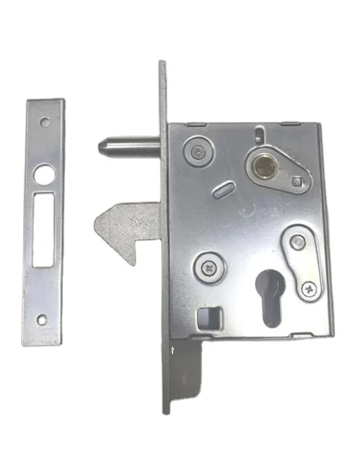 
Mortise Sliding Door Lock Big Hook Lock in White Galvanized Steel Supplied with a European Cylinder 