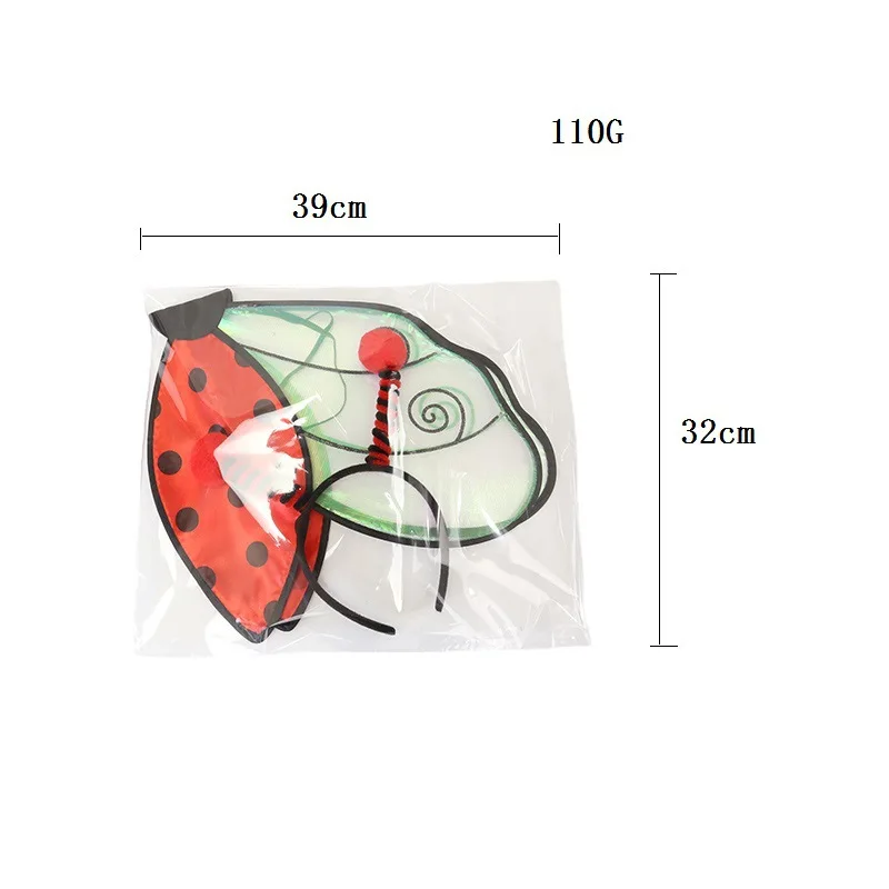 New Halloween holiday party masquerade ball Costume as an insect wing Ladybug bee wings 2-piece set