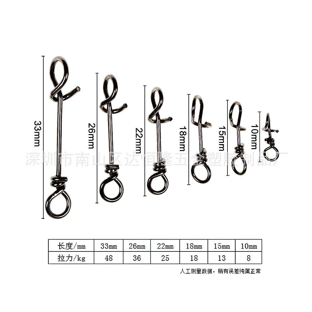 OEM Quick Lock Snap Stainless steel Fishing Fastach Clips Fishing Swivels Snaps Swivel Rolling Snap Quick Connection Accessory