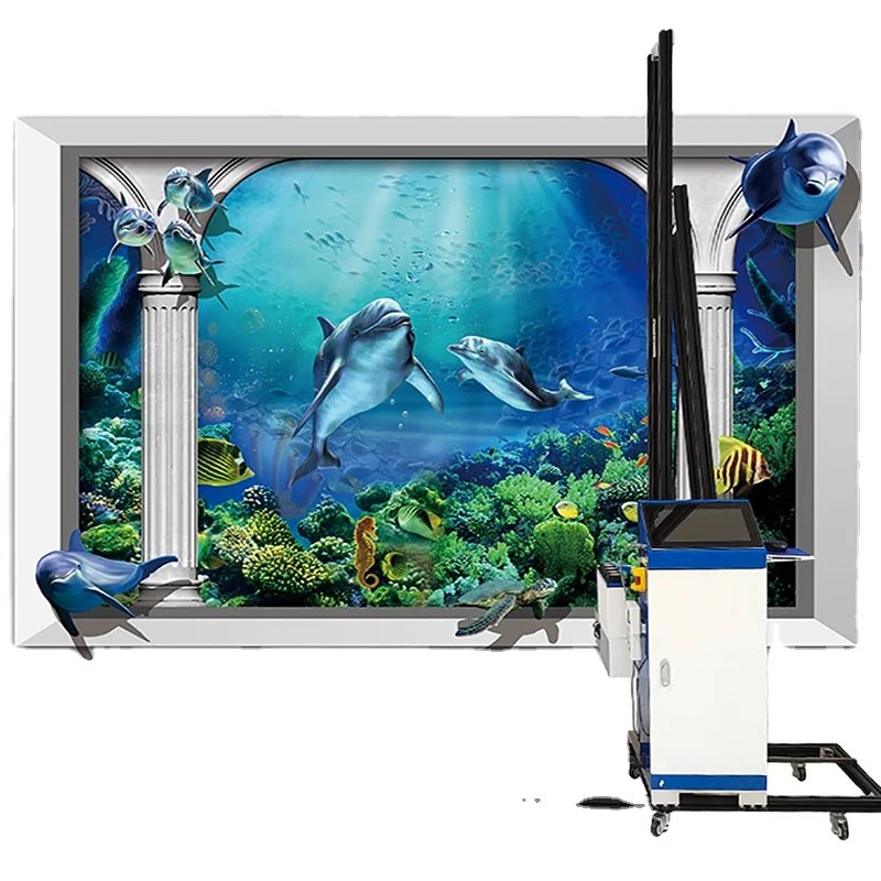 3d 4d 5d Indoor Outdoor Background UV Various printing mural wall Drawing Vertical Printer instead of painting machine