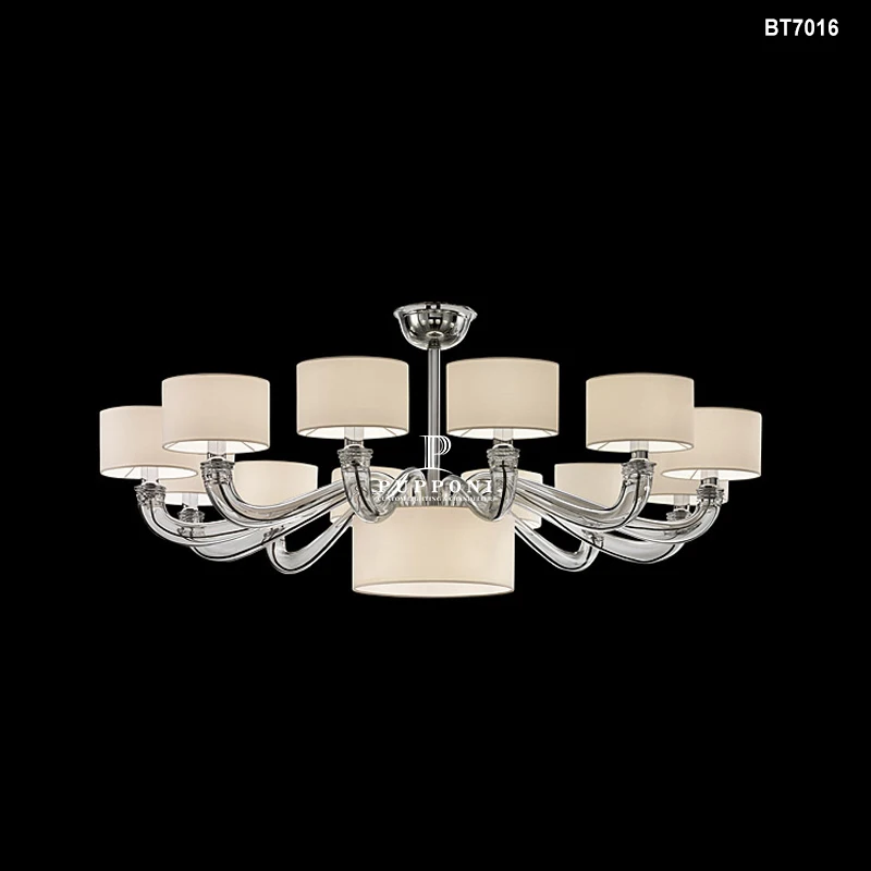 Американская Современная прозрачная стеклянная Подвесная лампа 12 лампочек люстра для виллы Холла отеля