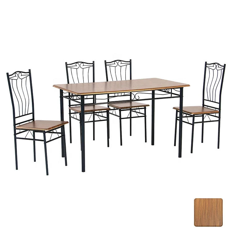 Simple style dining table set with 4metal leg chairs dining room set breakfast desk for kitchen-dining room-restaurant furniture