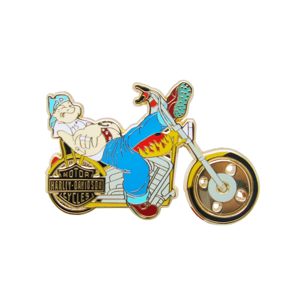 Personalized Logo Custom Zinc Alloy Soft Enamel Metal Private Label Pin Bike Sticker Bicycle Head Tube Badge