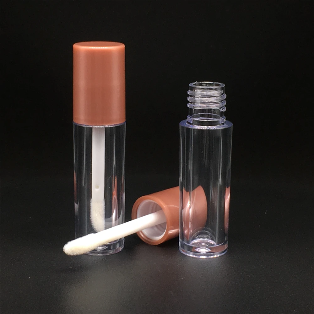 2ml Mini Cute Empty Round Lipgloss Tube Brown Lip Gloss Tubes