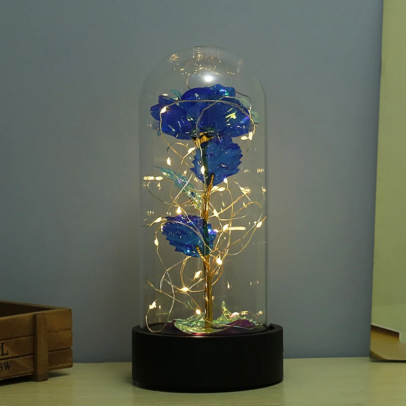 Beauty and The Beast Rose illuminated rose glass LED Lights with Music mothers day gifts