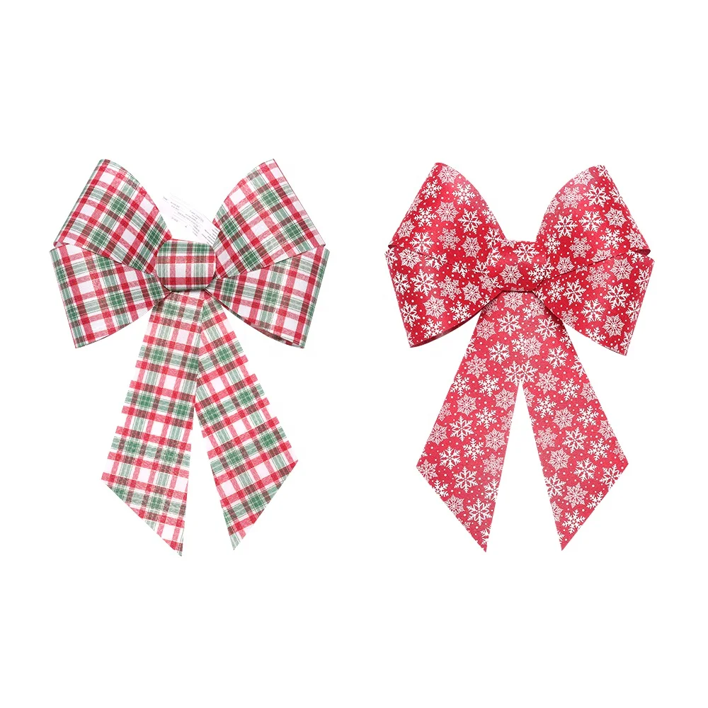 Christmas Bows Colorful Pvc Polyester Outdoor Decorations Bow-knot Gifts
