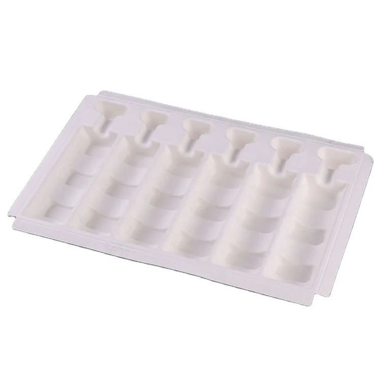 Environmentally molded pulp paper packaging bottle tray Popular Biodegradable red wine tray 6pcs wine insert tray protector