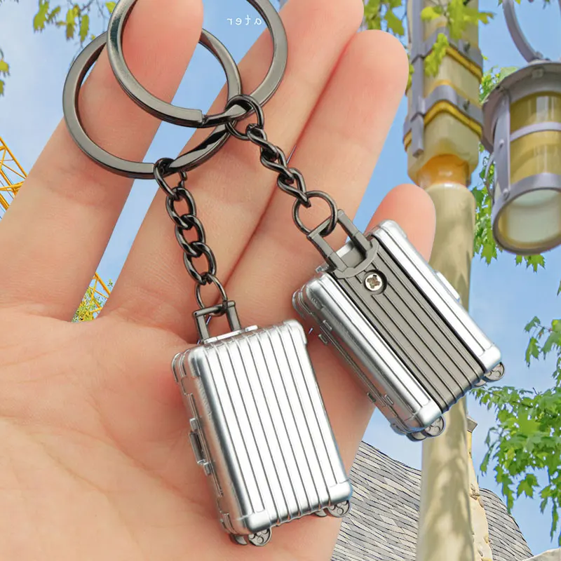 Xun Xin Mini 3D Metal Enamel luggage/Suitcase Model Key chains For Women Bag Purse Earphone Case Charm Pendant Decor Accessories