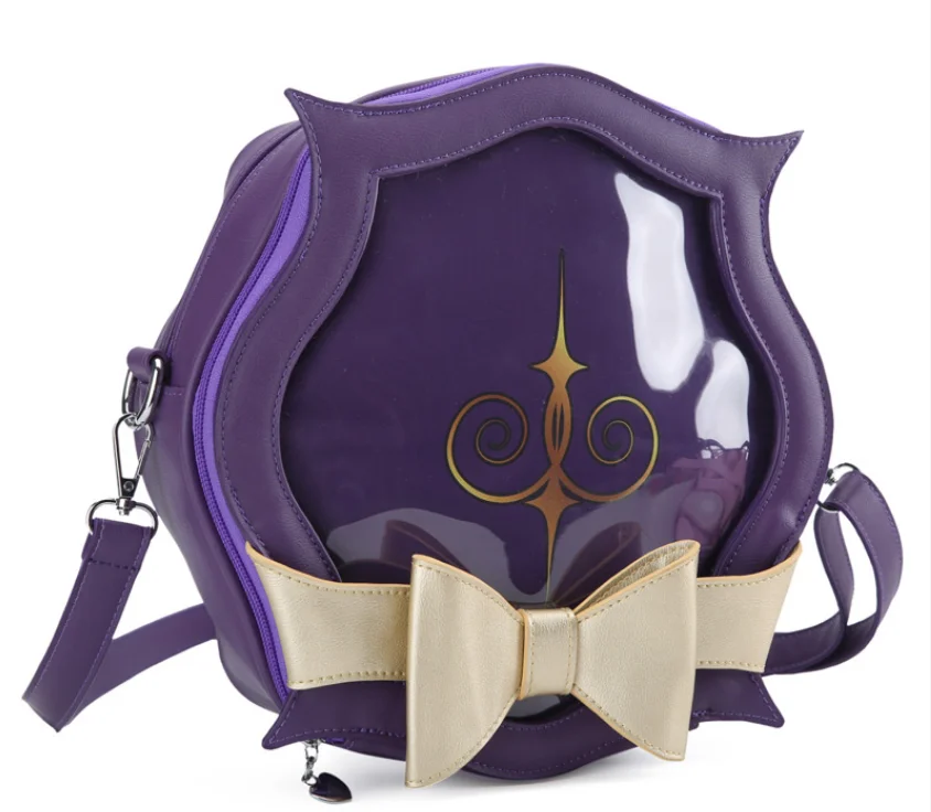 Custom Personalized Pu Leather Itabag Clear Window Display Backpack Women Pin Bags With Printed Inserts