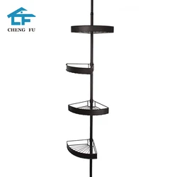 Manufacturer supplier metal corner shelf shower pole caddy