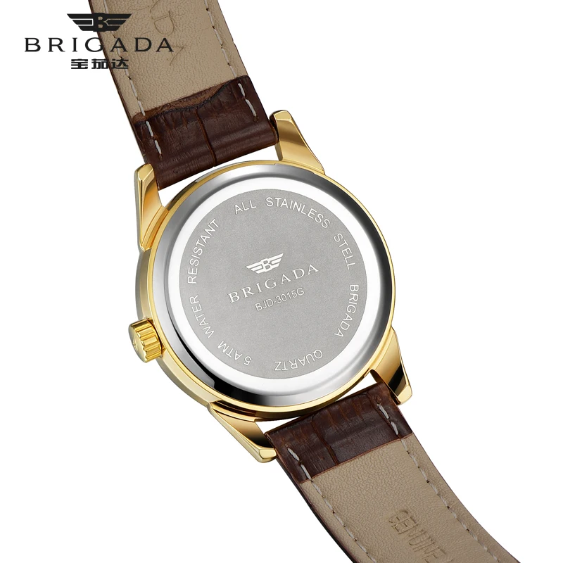 Мужские водонепроницаемые кварцевые часы из нержавеющей стали с ремешком из коровьей кожи