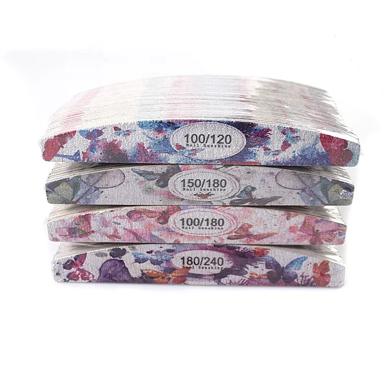 Высококачественная эва Цветочная Форма Луны Двусторонняя пилка для ногтей полигель для наращивания ногтей и акриловые инструменты для маникюра