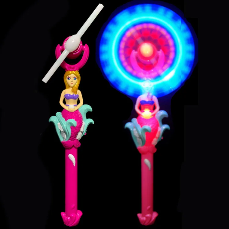 Factory Wholesale Mermaid electric rotating flash windmill Festival Must-Have: Rave-Ready Multicolored Glow Sticks