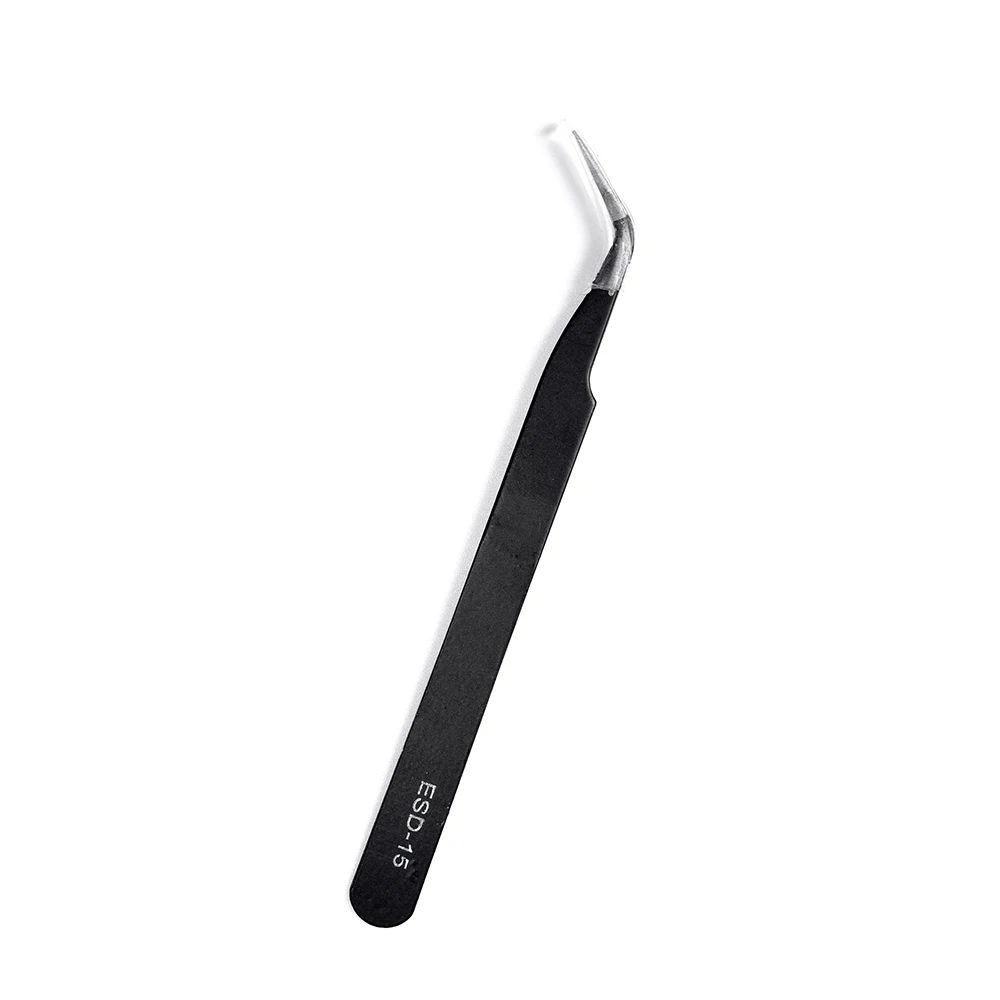 Nail Nipper Black Stainless Steel Picking Tools Cuticle Pusher Antistatic Tweezers