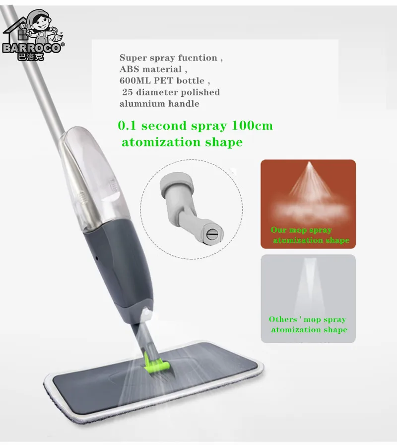 Factory supply high quality cheap hand free best spray function micrfoiber cleaning spray mop